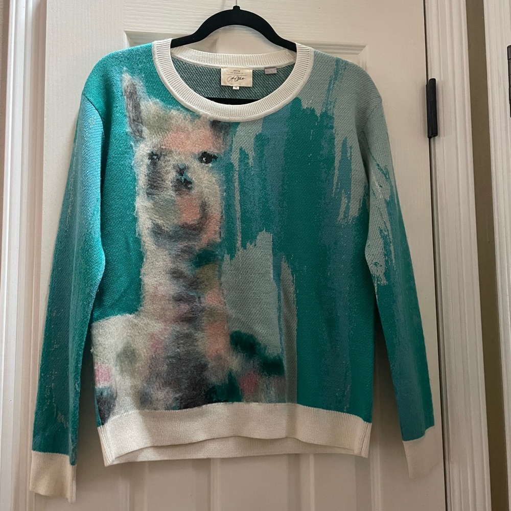 Anthropologie x Laura Walcott llama alpaca sweater xs